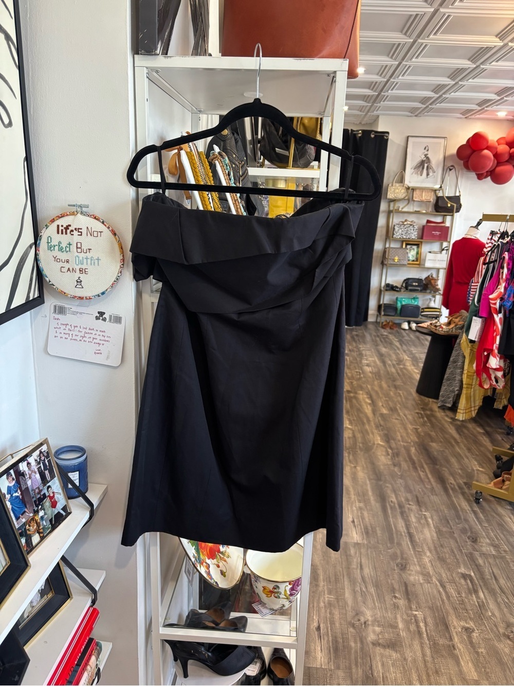 COS strapless Black Dress with Structured Waist NWT